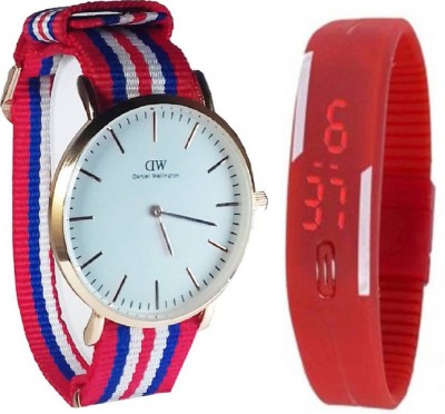 ARIHANT RETAILS WD Flag strap Analog watch with Red LED digital band watch (Also best for gifting) Watch  - For Boys & Girls   Watches  (Arihant Retails)