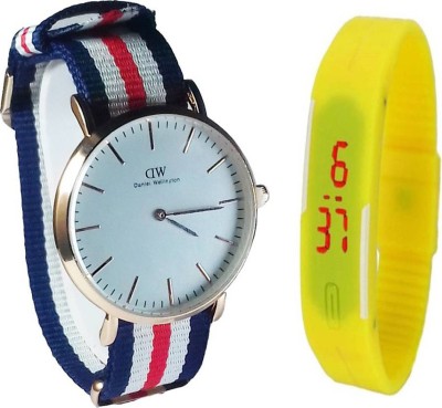 ARIHANT RETAILS WD Flag strap Analog watch with Yellow LED digital band watch (Also best for gifting) Watch  - For Boys & Girls   Watches  (Arihant Retails)