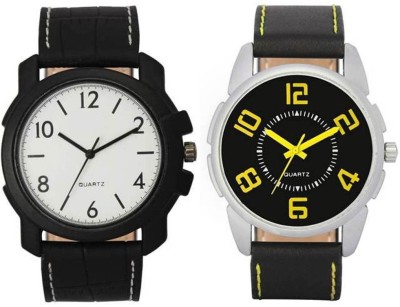FASHION POOL VOLGA MEN'S WATERPROOF BLACK & YELLOW COMBO WITH A CASUAL WHITE DIAL WATCH NEW YEAR SPECIAL COMBO WATCH FOR PROFESSIONAL & CASUAL WEAR Watch  - For Boys   Watches  (FASHION POOL)