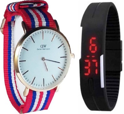 FASHION GATEWAY FG-WD Flag strap Analog watch with Black LED digital band watch (Also best for gifting) Watch  - For Boys & Girls   Watches  (Fashion Gateway)