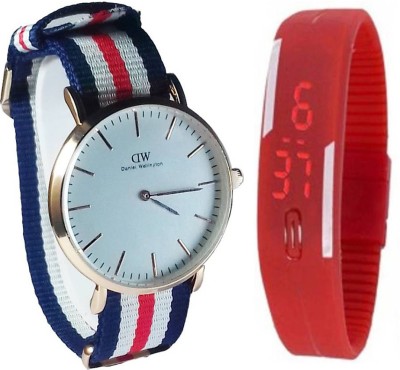ARIHANT RETAILS WD Flag strap Analog watch with Red LED digital band watch (Also best for gifting) Watch  - For Boys & Girls   Watches  (Arihant Retails)