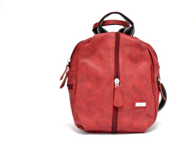 

Busta Rust Orange Color Faux Leather Bag Backpack(Orange, 12 L)