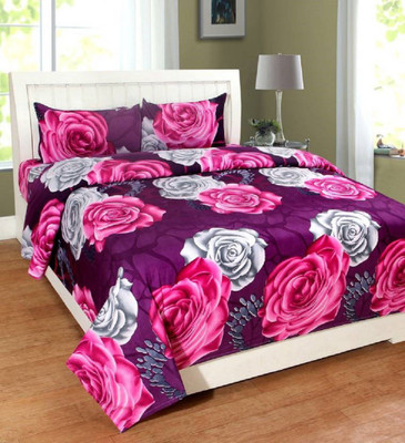 

SINGHS VILLAS DECOR 144 TC Polycotton Double Floral Bedsheet(Pack of 1, Multicolor)