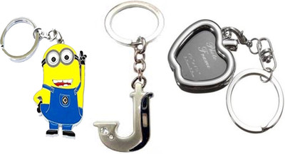 

MGP Fashion Cartoon With Alphabets And Black Apple Photo Frame Key Chain-788 Locking Key Chain(Multicolor)