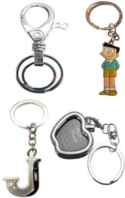 

MGP Fashion Cartoon Alphabets Apple shape Key chain combo-817 Locking Key Chain(Multicolor)