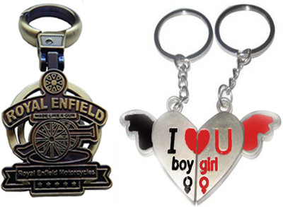 

MGP Fashion Royal Enfield With Couple Key Chain-684 Locking Key Chain(Multicolor)