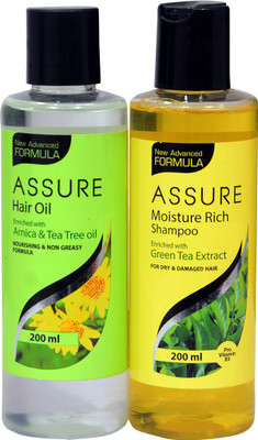 

Assure HAIR OIL WITH ARNICA AND MOISTURE RICH YELLOW SHAMPOO WITH GREEN TEA EXTRACT COMBO(Set of 2)