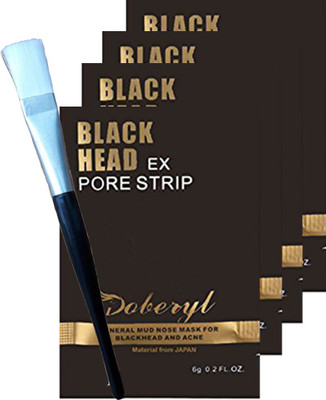 

Doberyl Doberyl Activated Charcoal Carbon Peel Off Diy Purifying Black Mask For Blackhead Whitehead (4 Pack 24G, Applying Brush)(24 g)