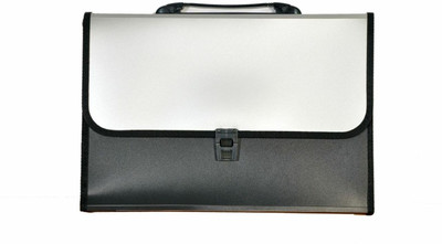 

office mart Plastic Document File(Set Of 1, Grey/Black)