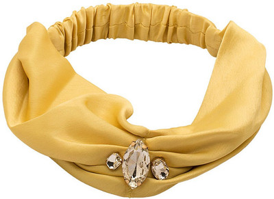 

Voylla Beige Fabric Headband With Crystal Ornament Hair Band(Green)