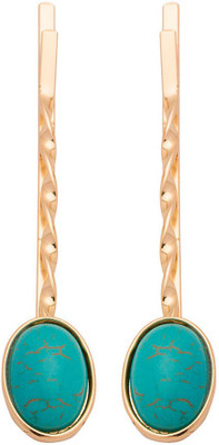 

Voylla Turquoise Colored Stone Studded Hair Pins Hair Pin(Gold)