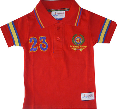 

TrendiGo Fashion Boys Embroidered T Shirt(Red