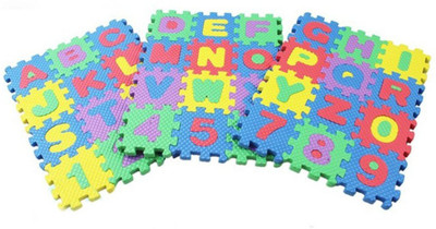 

Toyshine Foam Hopscotch Letters and Numbers Puzzle Mat - 36 PiecesMade of EVA (Soft Foam) Non-toxic, completely Safe for Kids(Multicolor)