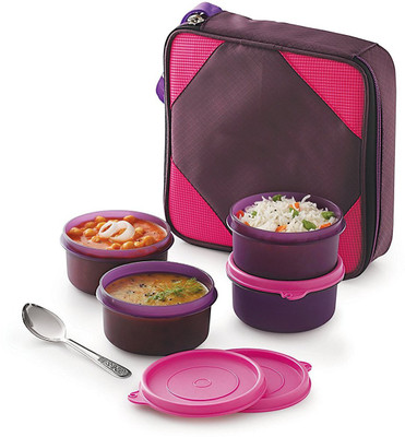 

BMS Lifestyle FreshLunch Polypropylene Set Of 4 Containers Lunch Box(250 ml), Purple