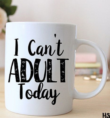 

VAMSUM I CAN'T ADULT TODAY Ceramic Mug(300 ml), Black;white