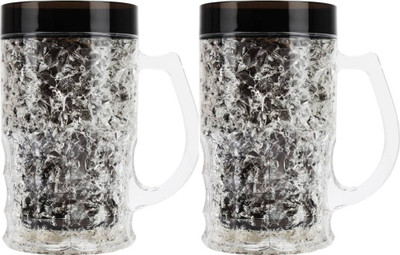 

Dolphin Ice Frosty |Freezer |Stylish & Unique Beer Plastic Black Pack of 2 Plastic Mug(350 ml, Pack of 2)