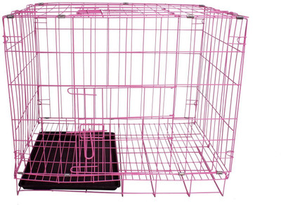 

Foodie Puppies Imported High Quality Dog Cage For Dog With Removable Tray (24 Inch) Pink Dog, Cat House