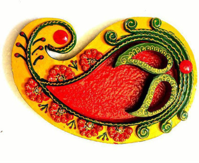 

craftvillage Kundan Pooja Thali Wooden(1 Pieces, Multicolor)