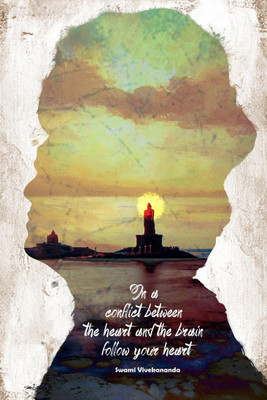 

Posterhouzz Swami Vivekananda - Conflict Heart Brain Fine Art Print(18 inch X 12 inch, Rolled)