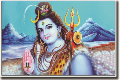 

Shiv God and Himalayas ON HI QUALITY LARGE PRINT 36X24 INCHES Photographic Paper(36 inch X 24 inch, Rolled)