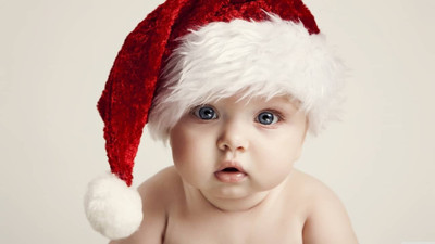 

Cute Santa Baby ON HI QUALITY LARGE PRINT 36X24 INCHES Photographic Paper(36 inch X 24 inch, Rolled)