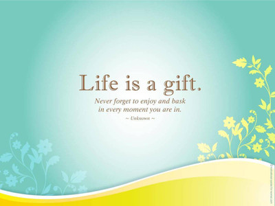 

LIFE IS GIFT MOTIVATIONAL ON FINE ART PAPER HD QUALITY WALLPAPER POSTER Fine Art Print(19 inch X 13 inch, Rolled)