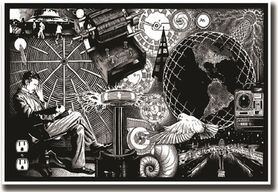 

Nikola Tesla Electricity ON HI QUALITY LARGE PRINT 36X24 INCHES Photographic Paper(36 inch X 24 inch, Rolled)