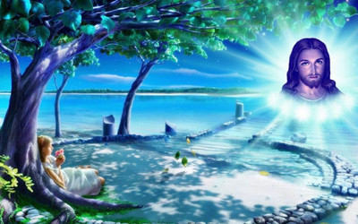 

Jesus Christ In Dream Of A Girl In A Park ON HI QUALITY LARGE PRINT 36X24 INCHES Photographic Paper(36 inch X 24 inch, Rolled)