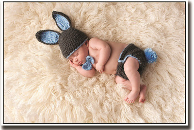 

Cute baby sleeping in bunny clothes ON HI QUALITY LARGE PRINT 36X24 INCHES Photographic Paper(36 inch X 24 inch, Rolled)
