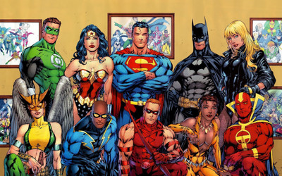 

Comics DC Comics Green Lantern Wonder Woman Superman Batman Hawkgirl Black Canary ON FINE ART PAPER HD QUALITY WALLPAPER POSTER Fine Art Print(19 inch X 13 inch, Rolled)