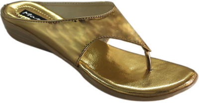 

SK TRADERS Women Gold Flats