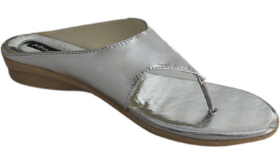 

SK TRADERS Women Silver Flats