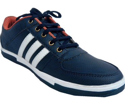 Roopray White Striped Blue Sneakers Casuals For Men(Blue, White