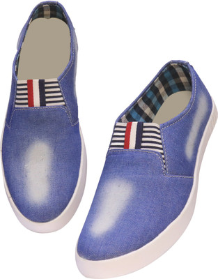 

MOU Elastic Flag Belly Casuals For Men(Blue, White