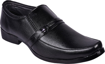 

somugi Black Formal Slip on Shoes Slip On For Men(Black