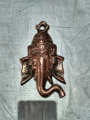 

MATERIALCRAFT GANESH FACE PLATE Decorative Showpiece - 17 cm(Aluminium, Brown)