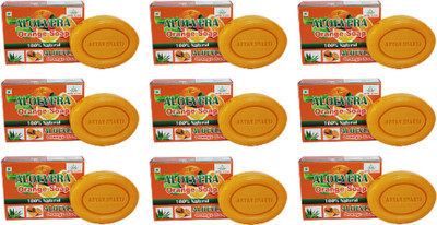 

AryanShakti Aloevera Orange Soap | 100% natural(675 g, Pack of 9)