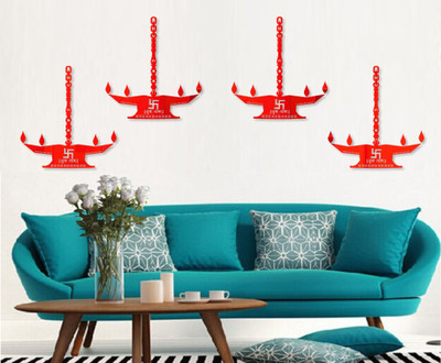 

Naveed arts  Acrylic Sticker Sticker(Pack of 4, Red