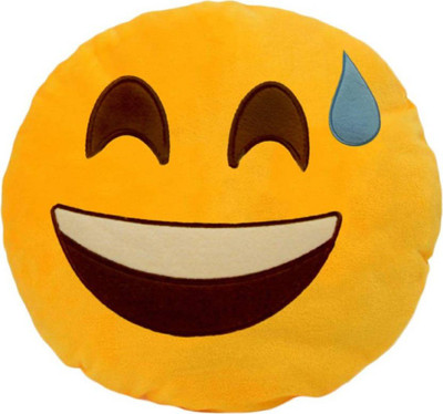 

star fashion Facial Smiley Expression Comfy , Plushy Gift , Decorative and comfortable Embroidered Decorative Cushion Pack of 1 (Yellow) SIZE ( 35X 35 ) - 35 cm(Yellow)