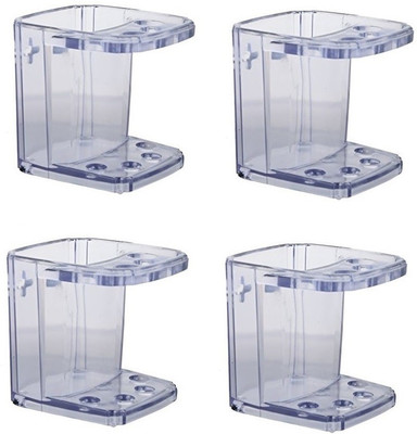 

SSS - 3in1 Multi Purpose Set of 4 pcs Unbreakable Acrylic Toothbrush Holder(Clear, Wall Mount)