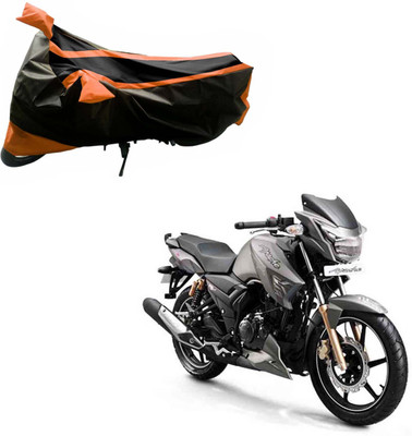 Purpleheart Two Wheeler Cover for TVS(Apache RTR 180, Black, Orange)