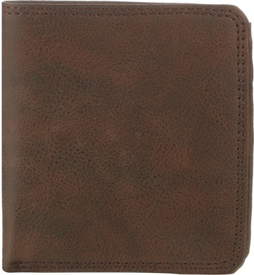 Ayesha Leather Works Men Brown Artificial Leather Wallet(3 Card Slots), Dark brown