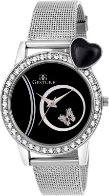 Gesture Stylish 01-Black Sheffer Chain Elegant Watch  - For Women   Watches  (Gesture)