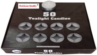 

Heirloom Quality Tea Light Candle(White, Pack of 50)