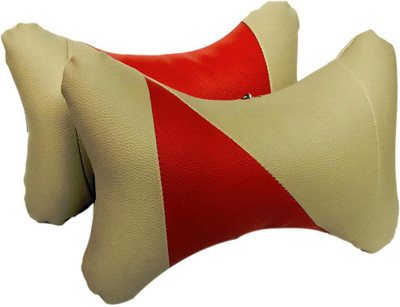 

ManeKo Beige, Red Leatherite Car Pillow Cushion for Universal For Car(Rectangular, Pack of 2)