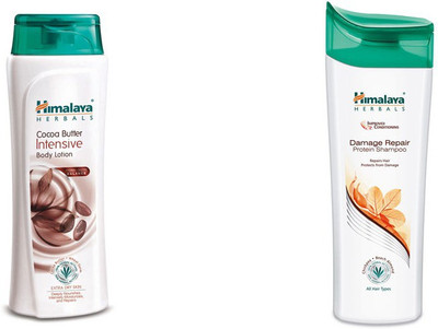 

Himalaya coca butter intensive body lotion, damage repair protein shampoo(Set of 2)