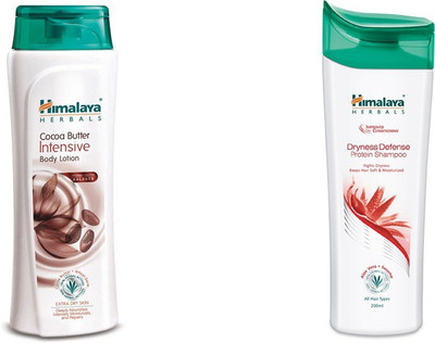 

Himalaya coca butter intensive body lotion, dryness defence protein shampoo(Set of 2)