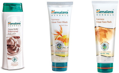 

Himalaya coca butter intensive body lotion, kesar face wash, kesar face pack(Set of 3)