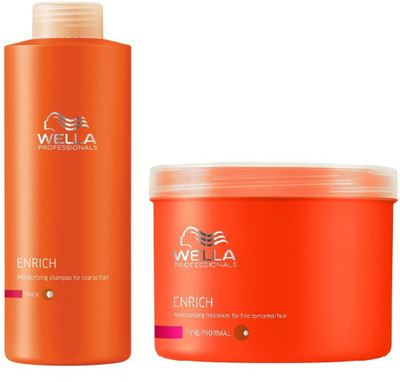 

Wella Professional Enrich Moisturizing Shampoo 1Ltr and mask 500ml Combo(Set of 2)