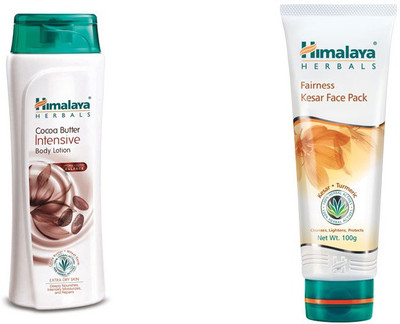 

Himalaya coca butter intensive body lotion, kesar face pack(Set of 2)